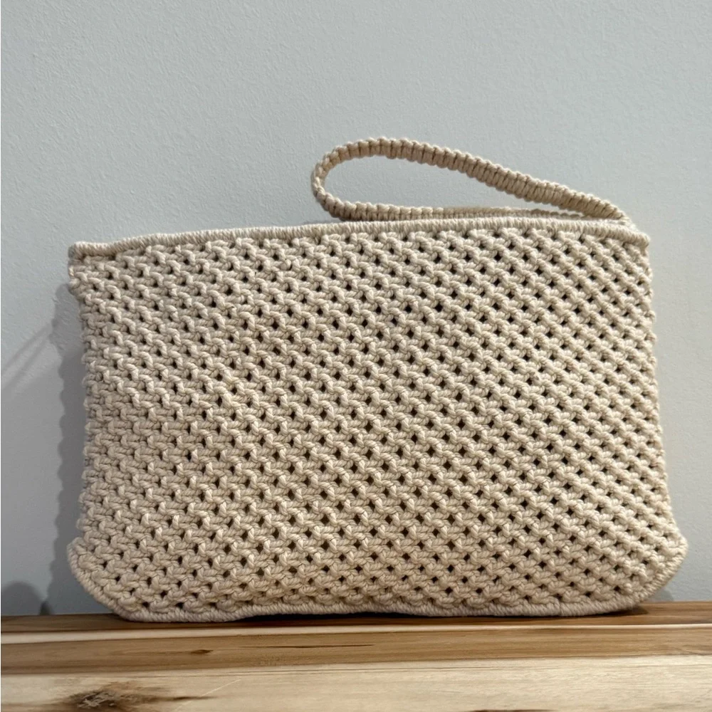 Crochet Women's Bag Cream (2 count) Vintage-THE PEOPLES REPUBLIC OF CHINA ✅SALE✅ - Picture 9 of 14